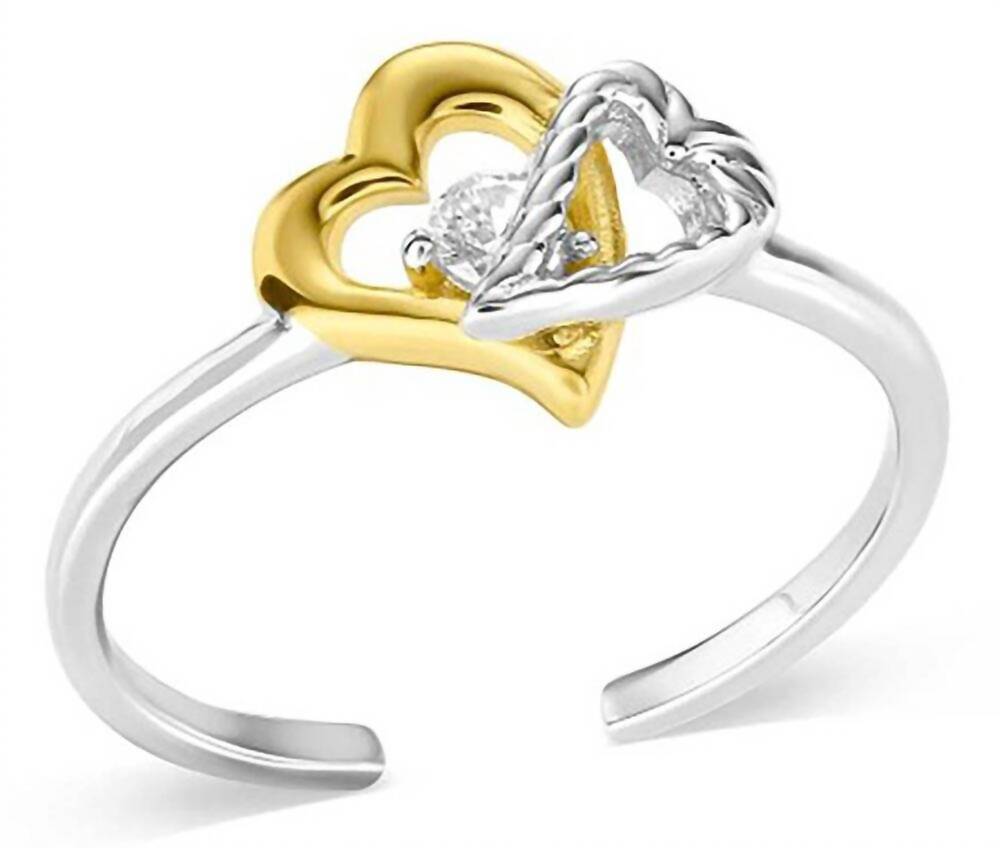 NEW MONTANA SILVERSMITHS women's twin trails overlapping hearts and cubic zircon